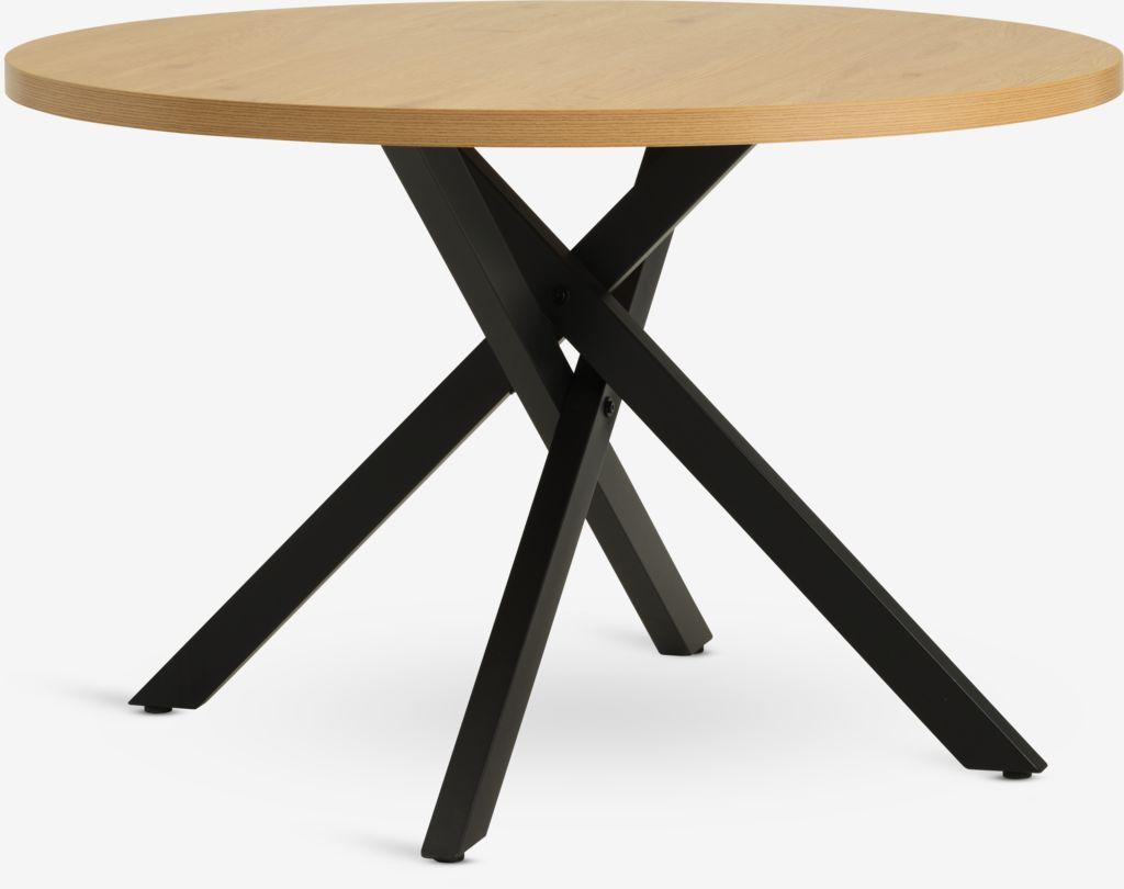 Mesa de jantar NORTOFT Ø120 cor carvalho/preto