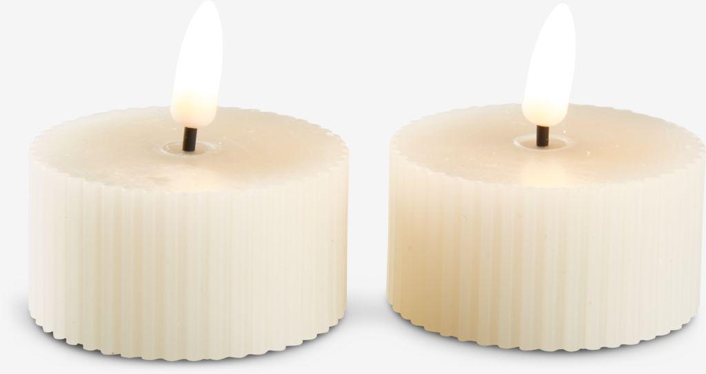 Velas pequenas LED GERI Ø6xA6cm 2un branco