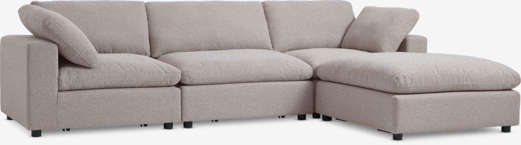 Sofá modular LUNDBY chaise-longue tecido areia