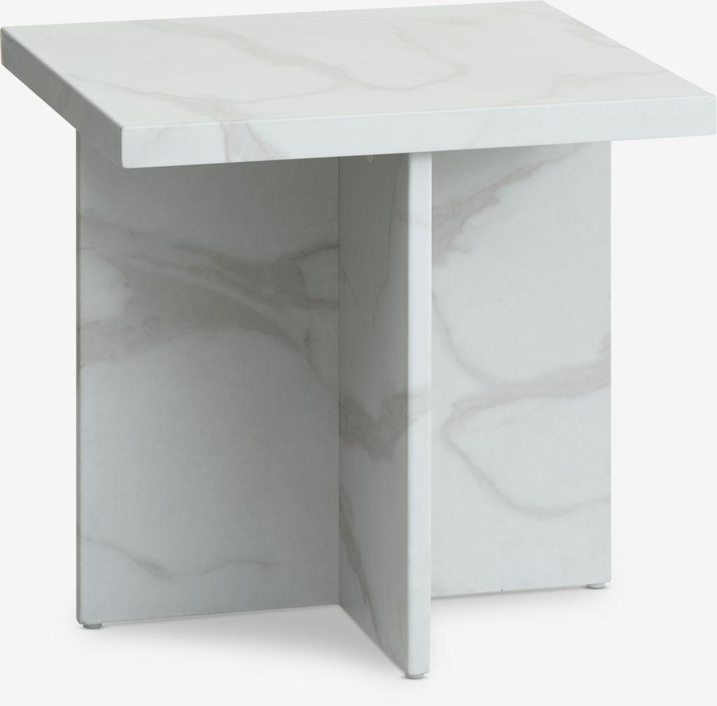 Mesa de apoio GANDRUP 45x45 mármore cor branco