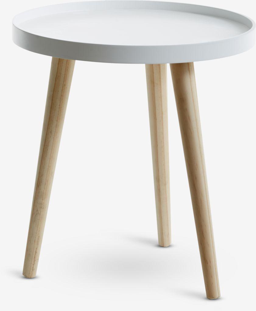 Mesa de apoio BAKKEBJERG Ø40 branco/natural