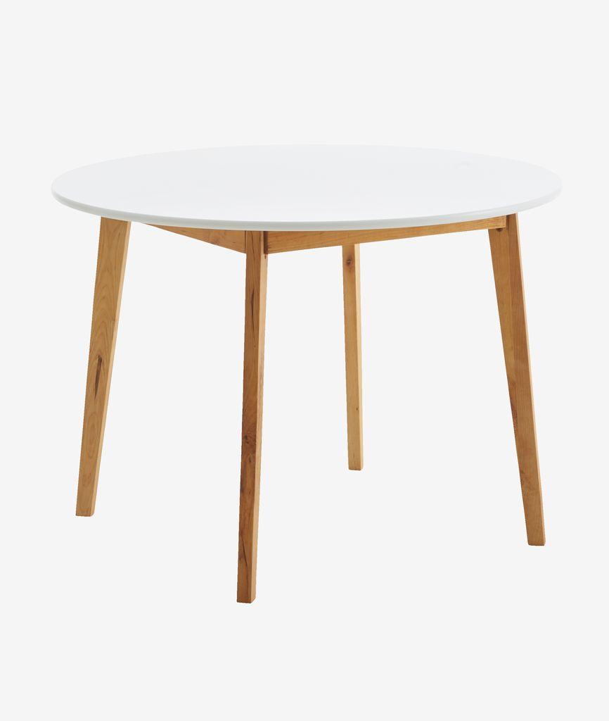 Mesa de jantar JEGIND Ø105 branco/natural